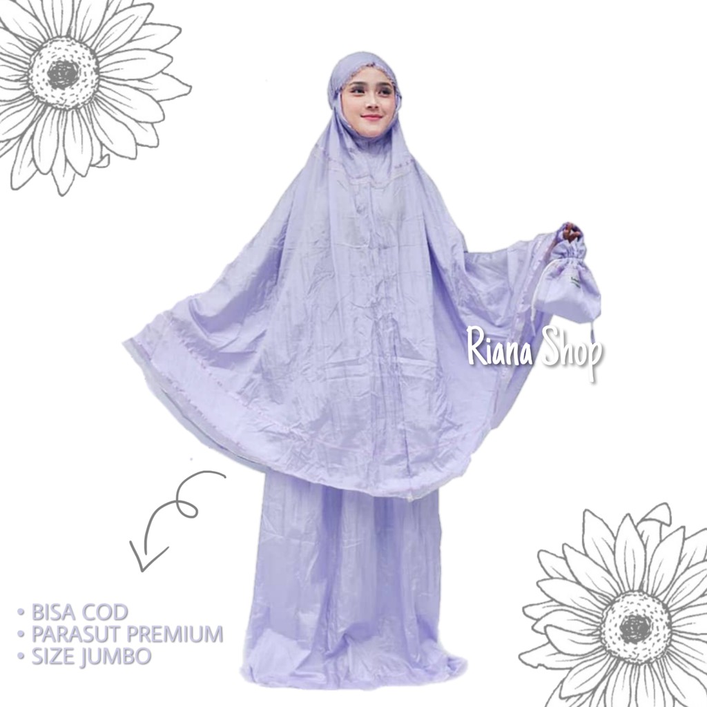 Mukena Parasut Travel Mixed Pita Organdi Dewasa Size Jumbo