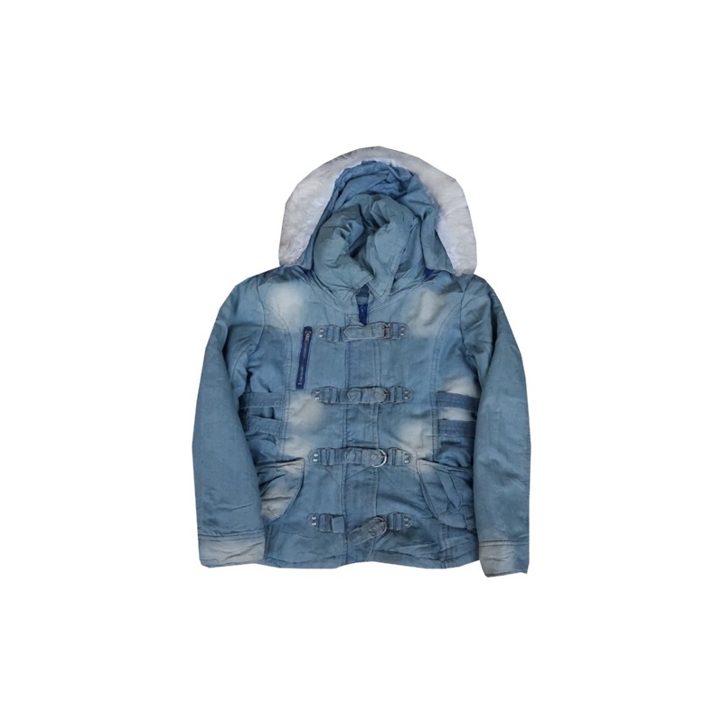 Rote Rose Denim Puffer Jacket