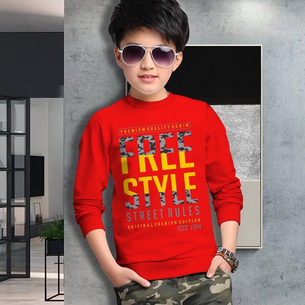 Switer Free Style Terbaru / Sweater Anak Laki-laki /  Sweeter Gaming Bahan Babyterry / FLAVA_STORE