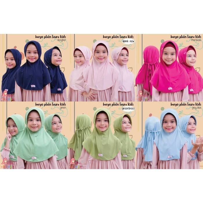 Jilbab Anak Serut | Plain Laura Kids Miulan | Jilbab Anak Miulan