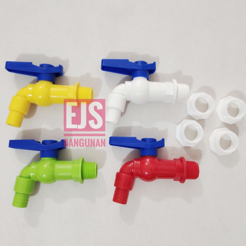 Kran Tembok PVC 2 Way / Keran Air PVC Double Drat / Kran Taman