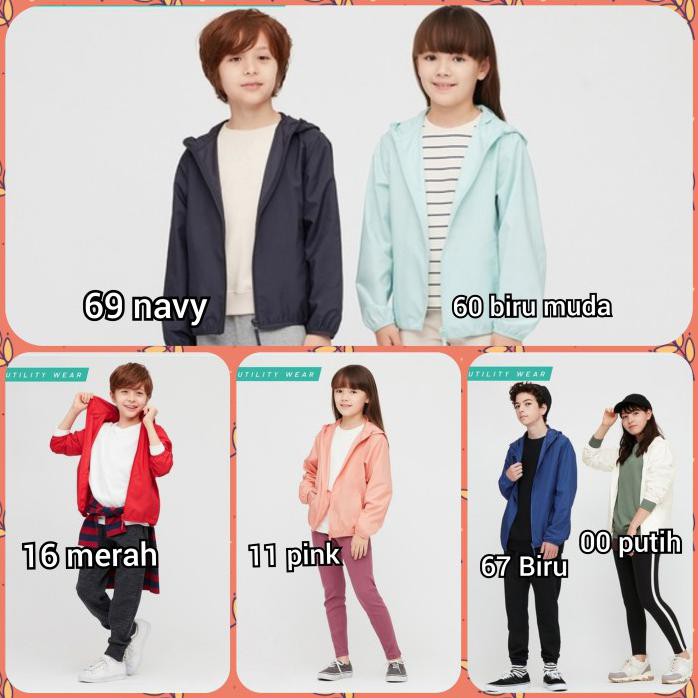 JAKET ANAK PARKA SAKU UNIQLO UV PROTECTION