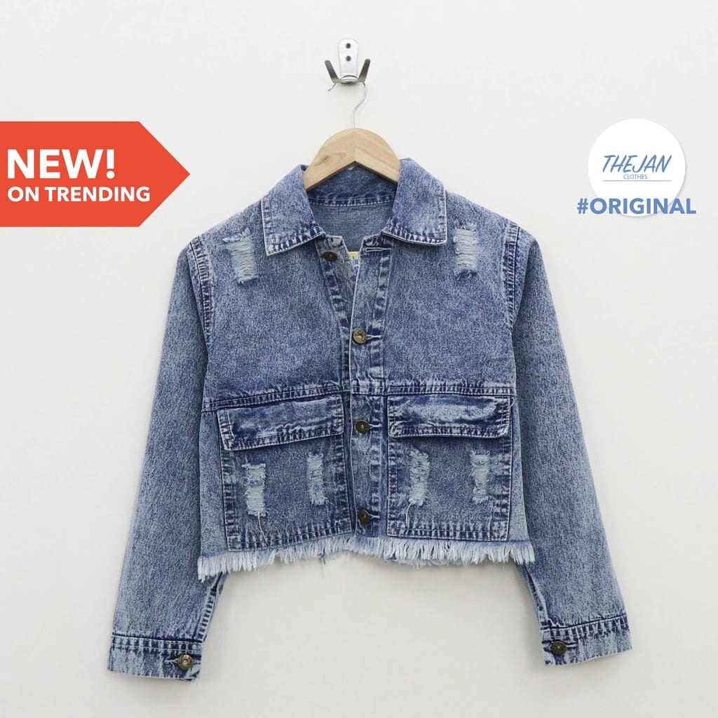 VITA JEANS-Jaket Jeans wanita oversize // Jaket jeans oversize Vintage jaket denim SAKU SOBEK