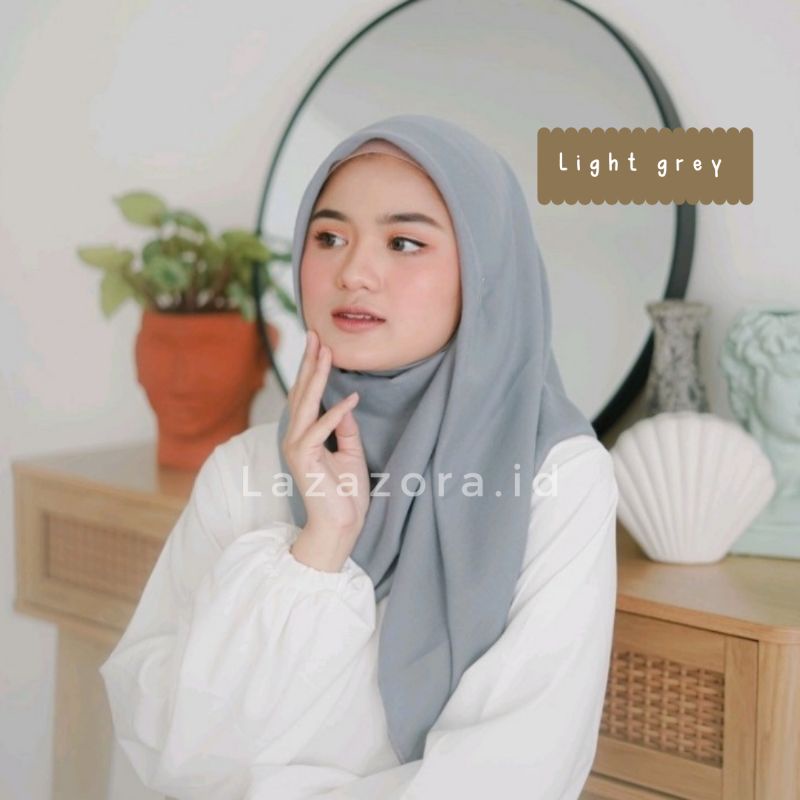 Hijab Segiempat Paris Premium Original Jahit Tepi 115×115 Cm Murah Anti Nerawang Tebal Anti Letoy Anti Mleyot-Light grey