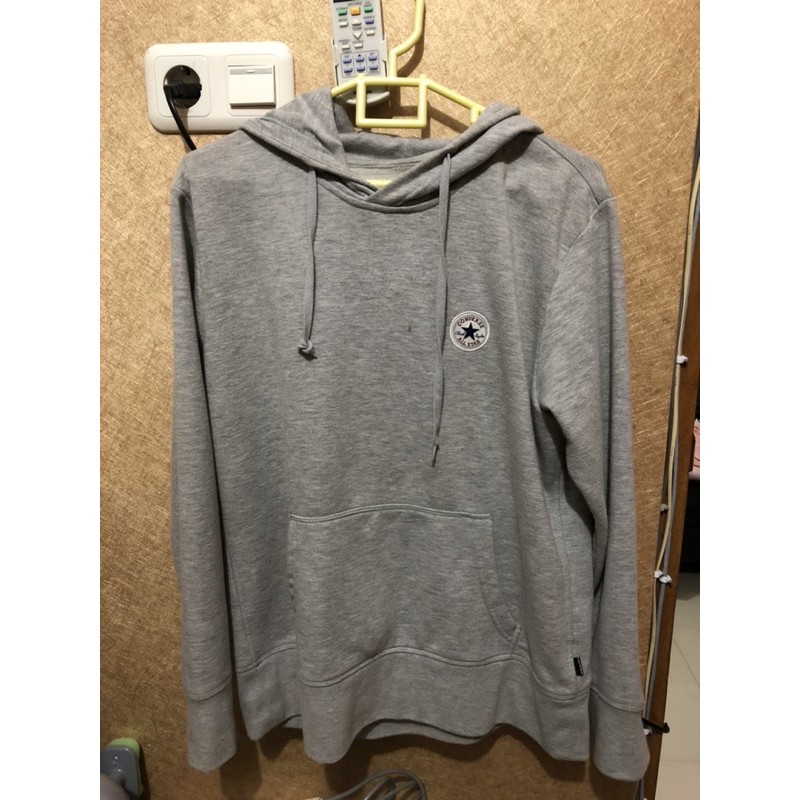 Preloved Converse Original Branded XL Outerwear Grey Jaket Jacket Atasan Hoodie Sweater Wanita Pria