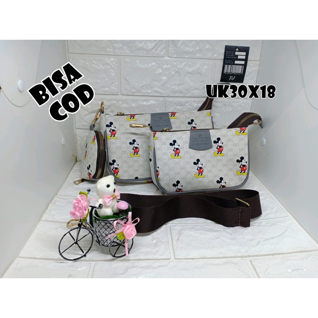 TAS SLEMPANG MICKEY MOUSE - TAS BAHU MICKEY MODERN - TAS IMPORT 3 in 1 MICKEY MOUSE