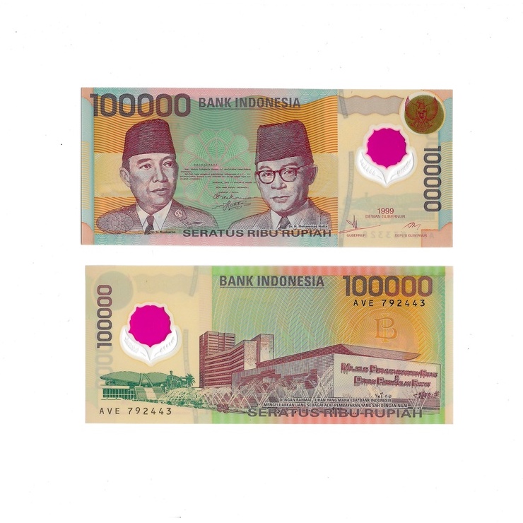 Uang kuno Indonesia 100000 Rupiah Emisi 1999 Polymer