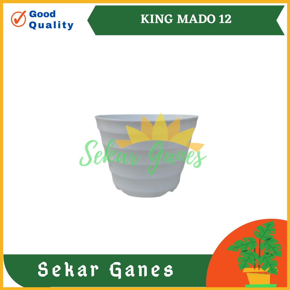 POT KING MADO 12 PUTIH BY GARDEN OF LOVE POT PLASTIK MINI KAKTUS MURAH LUCU mirip POT TAWON 12