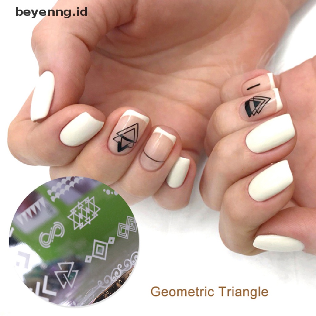 Template Stamping Kuku Bentuk Bunga Geometri Bahan Stainless Steel Untuk Dekorasi Nail Art