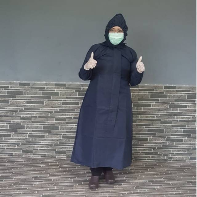 APD Wanita Bahan Taslan Model Gamis Warna Navy