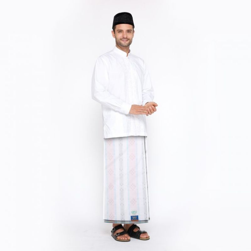 Sarung BHS Classic Gold Motif DKB Putih