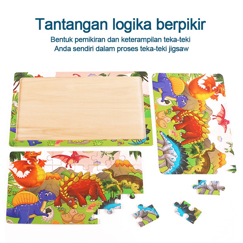 Mainan Puzzle Kayu anak kartun lucu Mainan Jigsaw puzzle L267