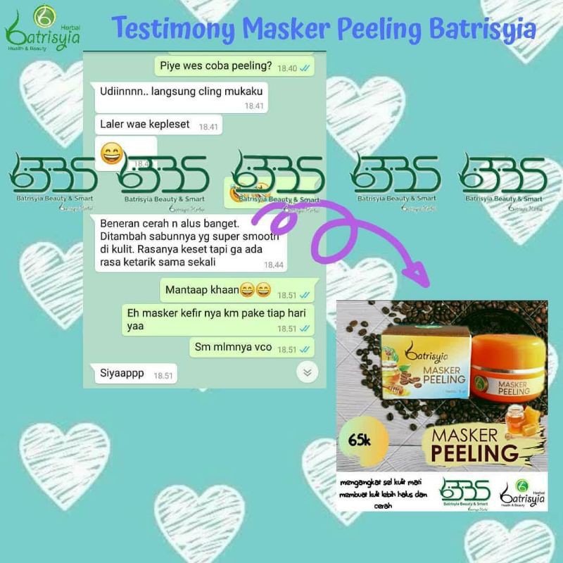 (BISA COD) Masker peeling kopi batrisyia, masker peeling untuk komedo flek kusam bopeng