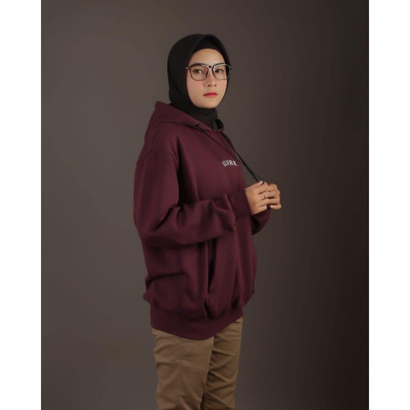 Sweater Hoodie Wanita Premium SLVHX Bahan Flece Tebal Sedia Big Size-1
