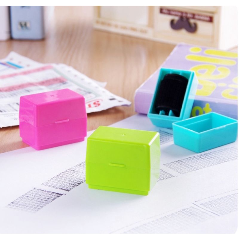 Stamp Roller Alat Penghapus Alamat Resi Portable Stempel Pelindung Privacy Mini