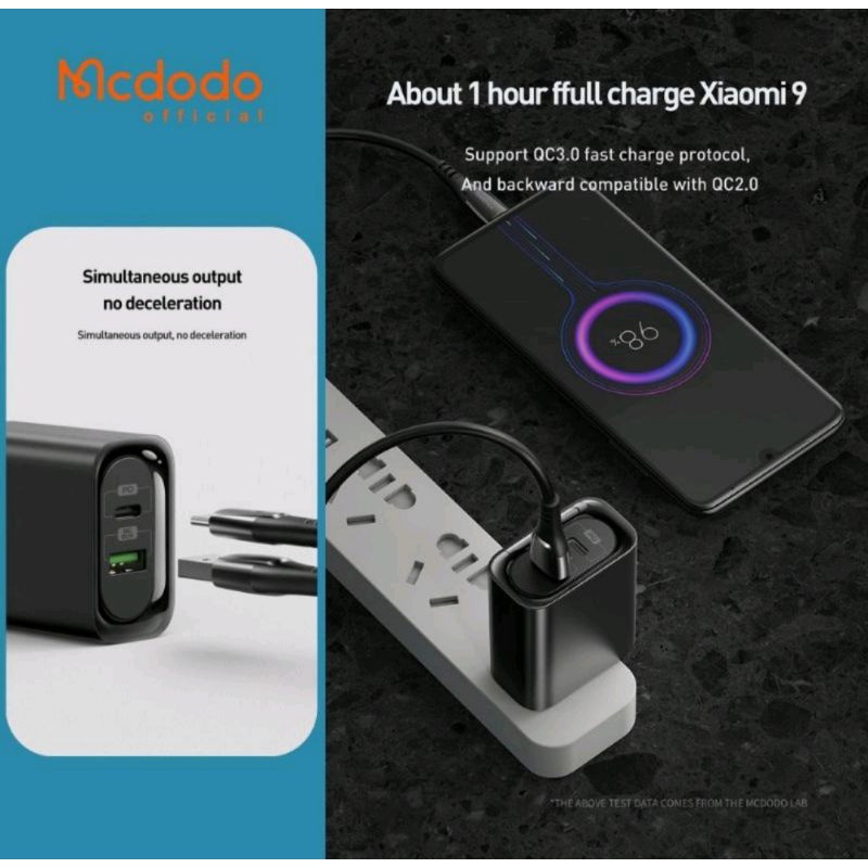 MCDODO Charger 45W Type C VOOC QC3.0 Supercharge Fast Charging CH-8000 100% Original