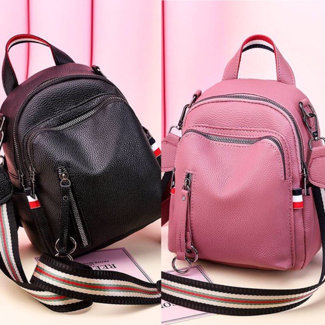 tas kulit backpack wanita