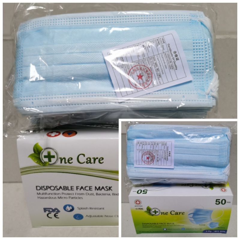 Masker 50 pcs/earloop kuping 3 play