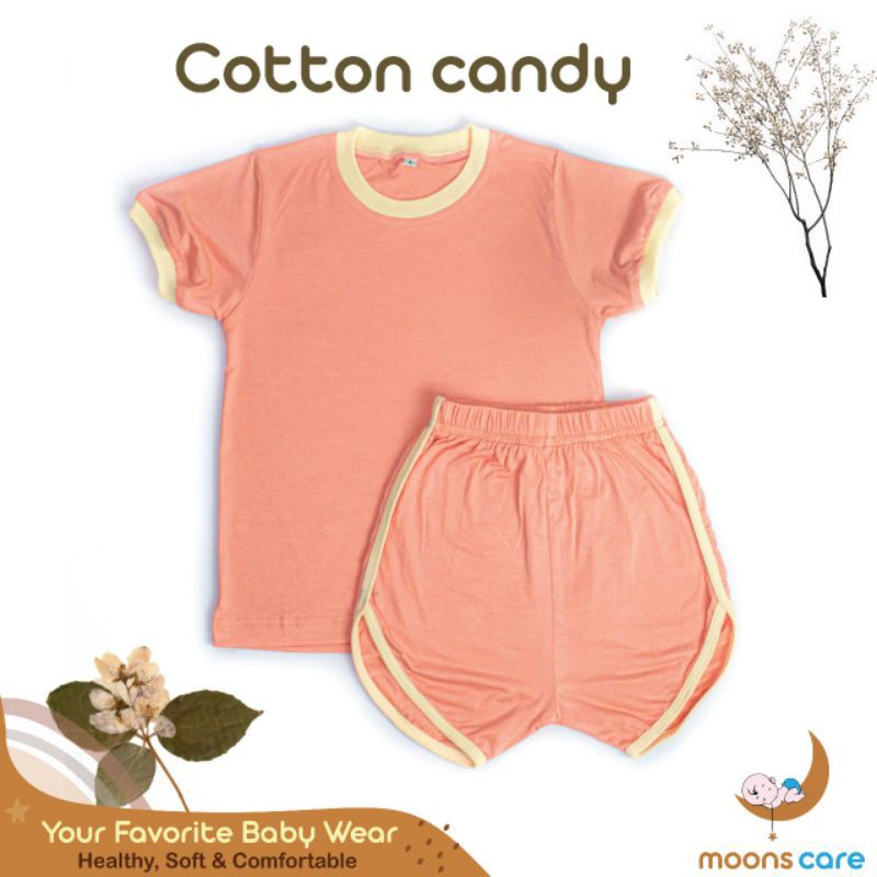 2-9 tahun STELAN MOONS POLOS RETRO SET KID  Stelan Retro unisex Anak Baju bayi Polos Stelan Polos