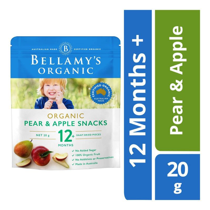 Bellamy's Organic Pear Apple Snacks 20gr