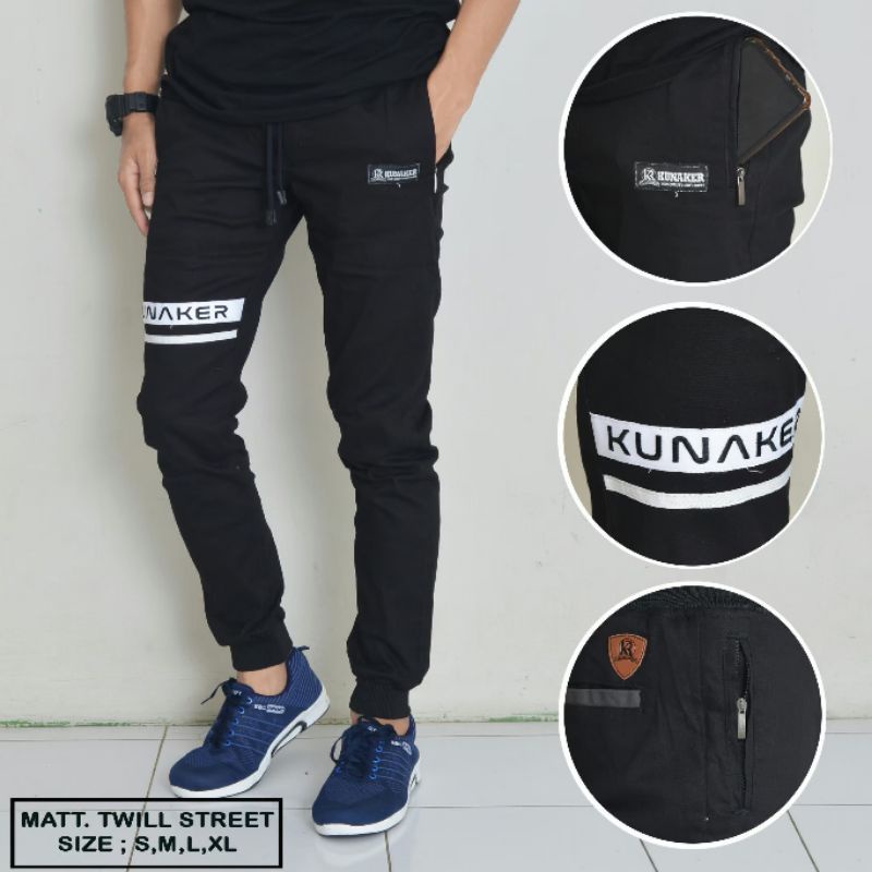 celana joger pria premium / joger pria bordir skinny pria