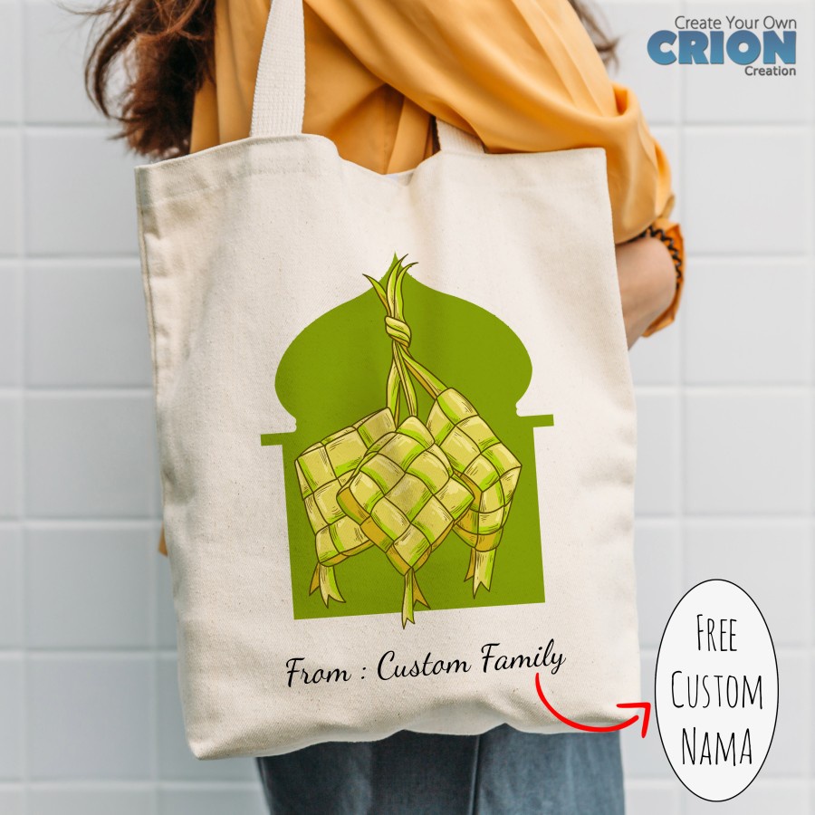 Totebag /Goodie Bag Lebaran / Idul Fitri / EID Mubarak bs custom Crion