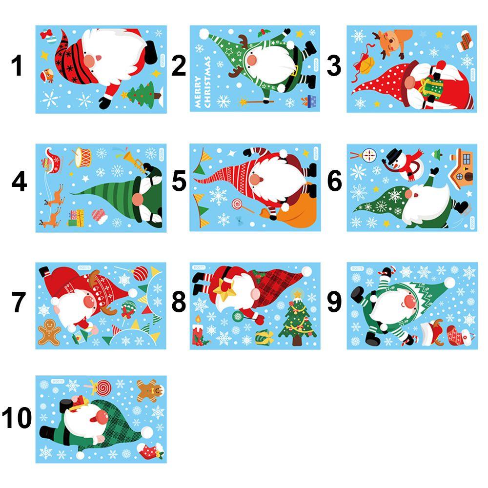 Solighter Merry Christmas Stiker Jendela Dekorasi Dapur Kantor Sticker Layout Warna Santa Claus