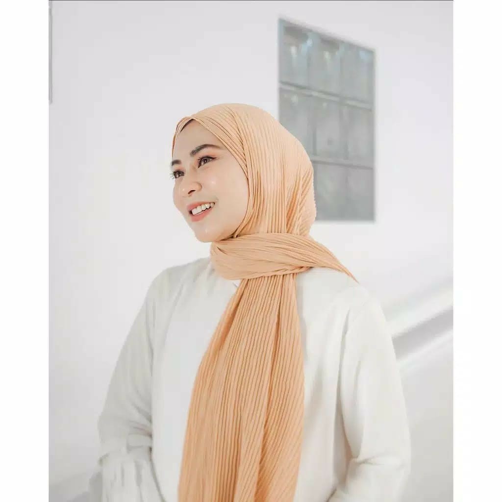 Pashmina Plisket Shawl lidi full  Pasmina premium Hijab Instant/Pashmina pleated shawl obral murah