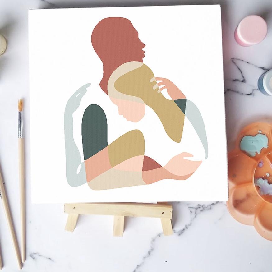 

Terbaik!! LR063 Paint by number lukisan face art ver 1 canvas 20x20 cm / painting kit / set melukis