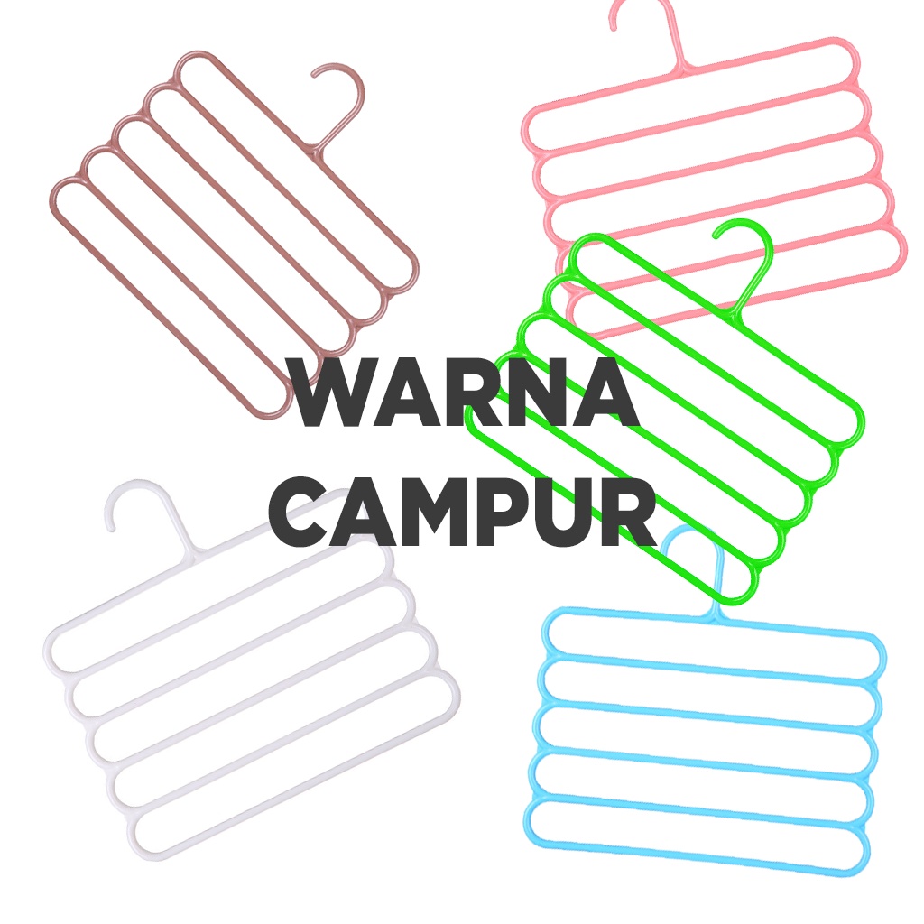 Hanger Jilbab 5 in 1 / Hanger Baju / Hanger Hijab / Gantungan Jilbab / Gantungan Baju / Hanger pakaian
