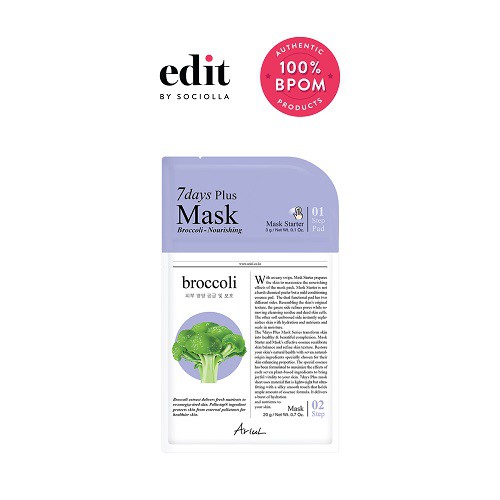 

Ariul 7Days Plus Mask - Brocolli - Size: 20 gr - Edit by Sociolla