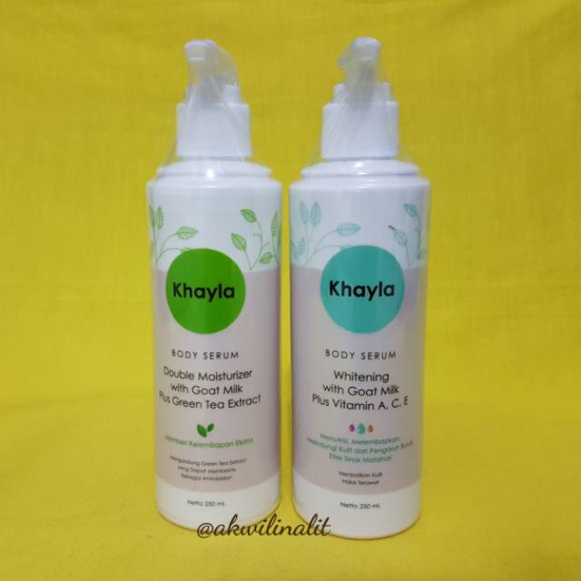Khayla Body Serum extract Goat Milk. Bentuk lotion (variant Green Tea & Vit A C E)