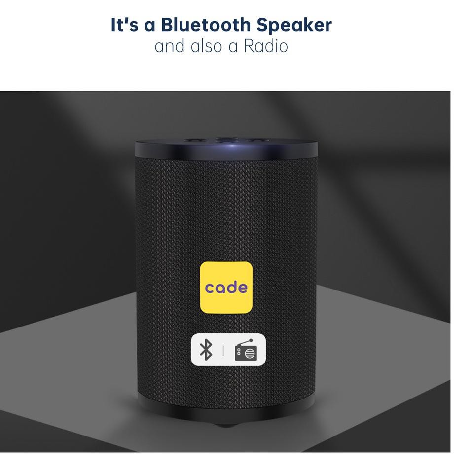 ♦ CADE Speaker Bluetooth Portable Wireless Super Bass Mini Stereo Original Garansi Resmi CA-SB01 ♫