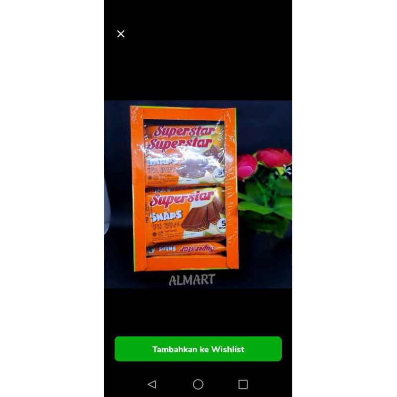 

makanan wafer superstar snap coklat 18 gr