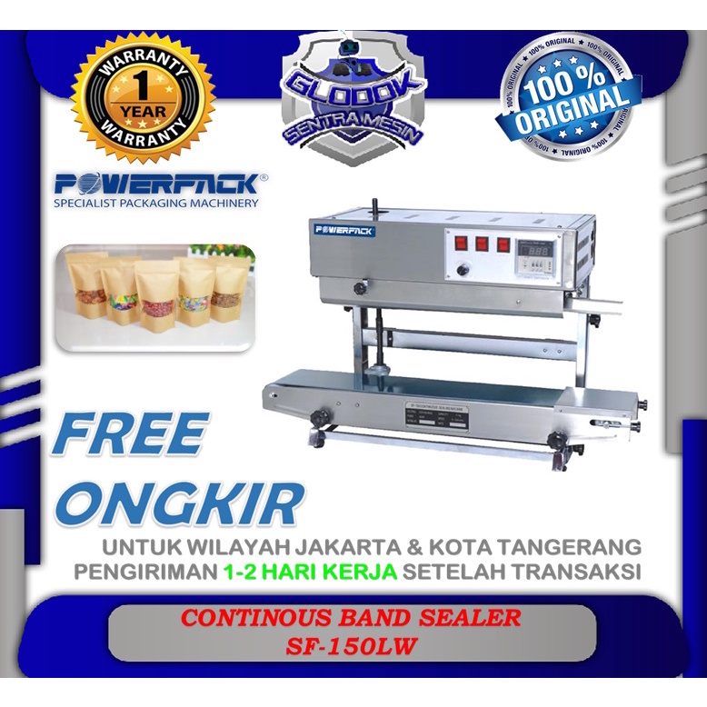 Continuous Band Sealer Mesin Segel Plastik SF-150LW POWERPACK