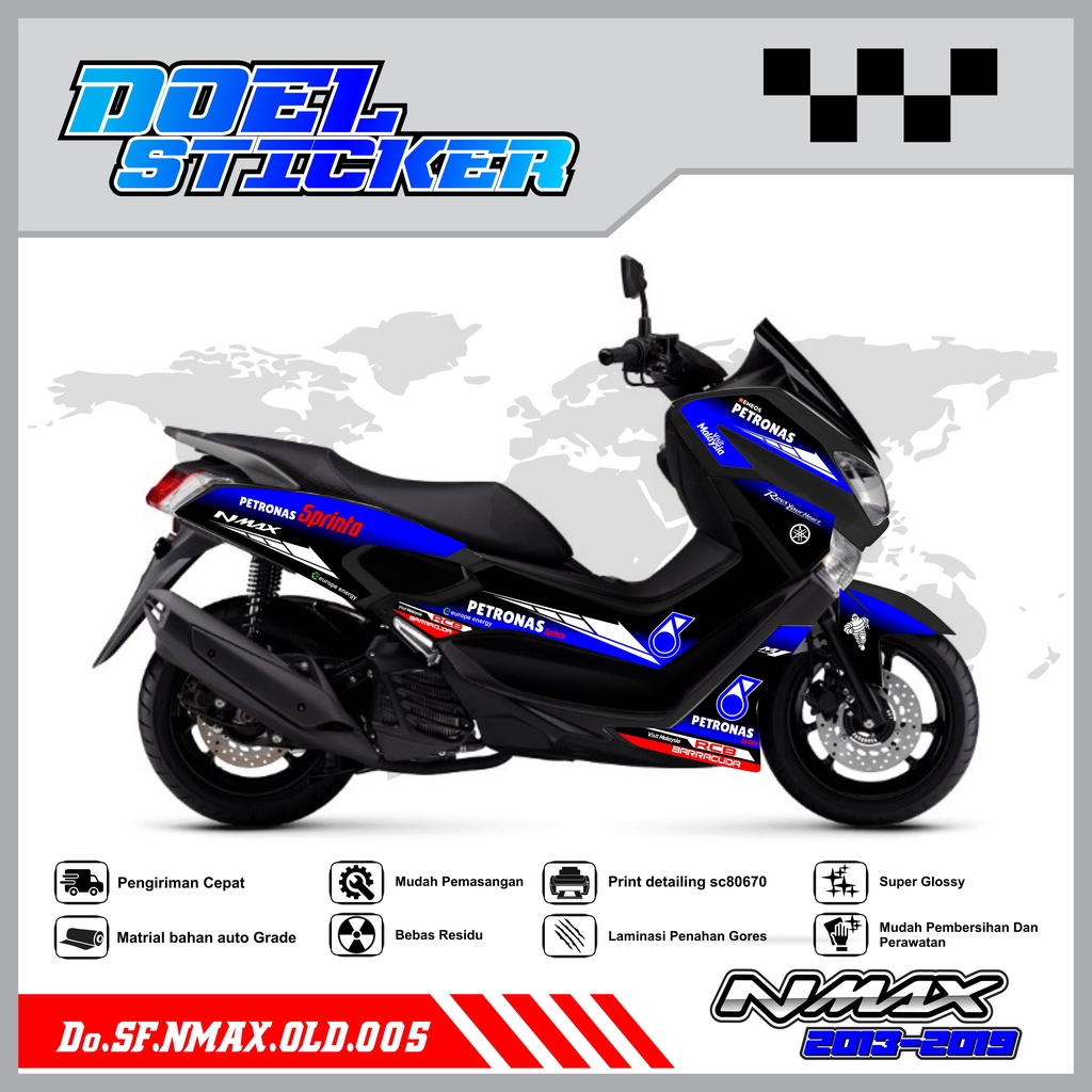 STICKER STRIPING NMAX OLD - STICKER STRIPING LIST VARIASI HOLOGRAM , CROME YAMAHA NMAX OLD DOEL 005