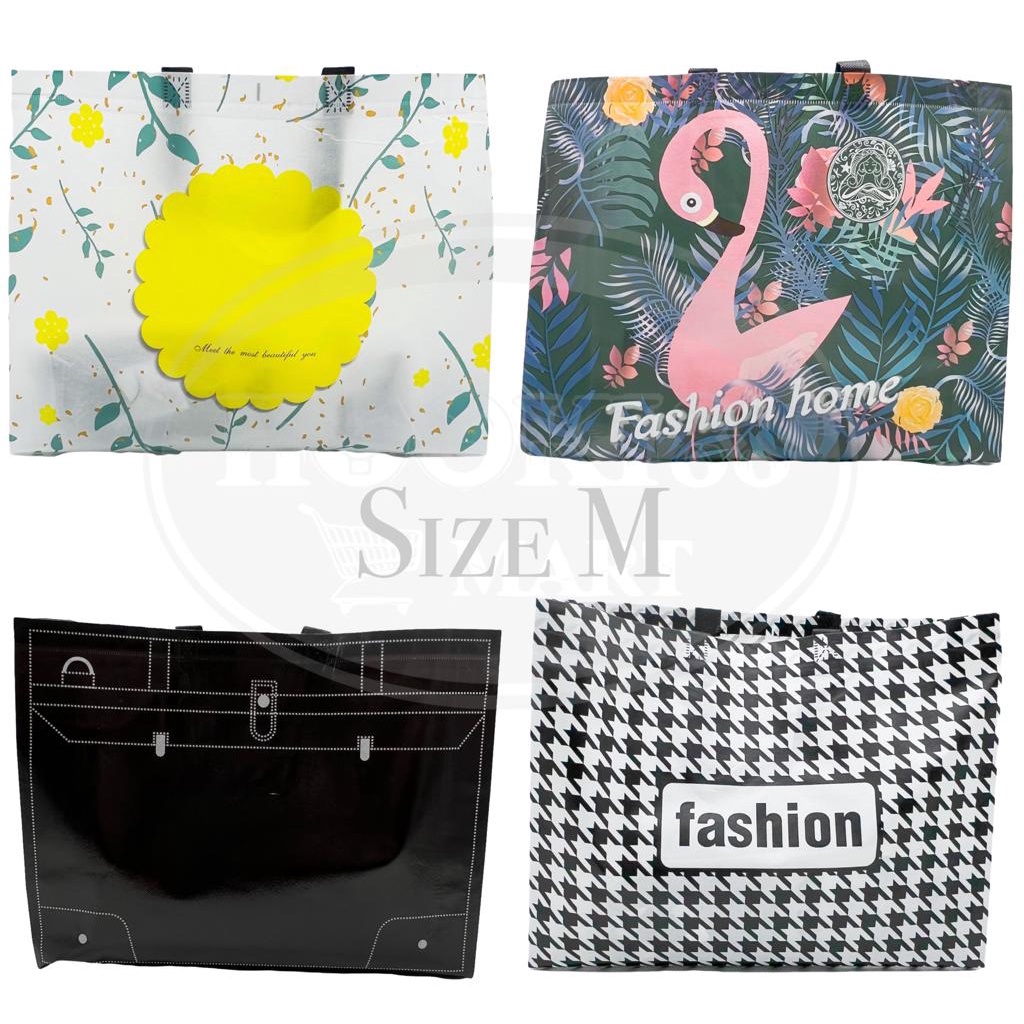 [IMPORT] Tas Belanja Lipat / Totebag Wanita / Eco Bag Kantong Supermarket Grocery Bag / Reusable Shopping Bag Lipat Besar