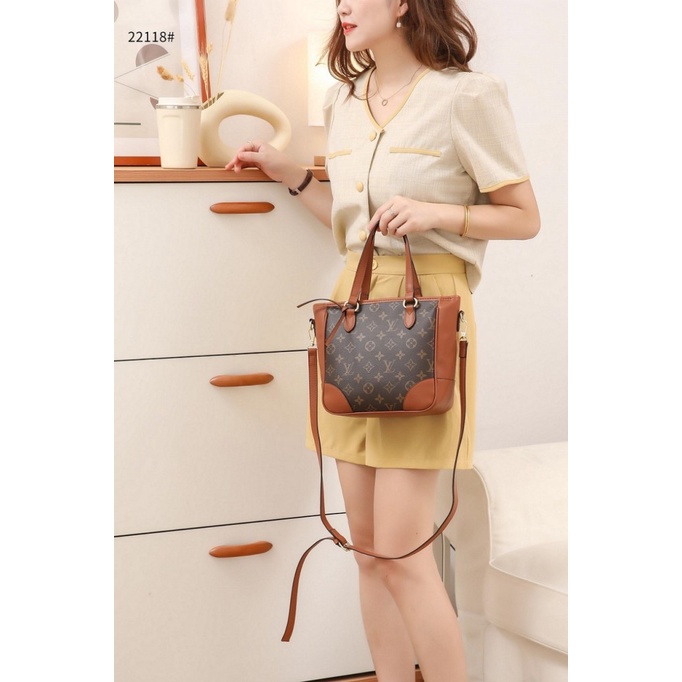 Bree Top Handle Bag Leather in Monogram 22118