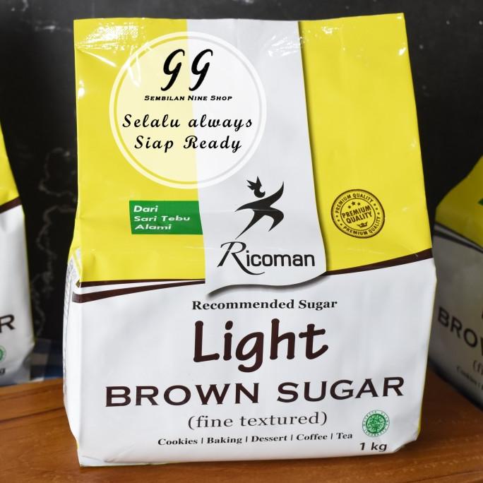 

Ricoman LIGHT BROWN SUGAR 1 KG Fine Textured Gula Jawa Gula Merah Tebu