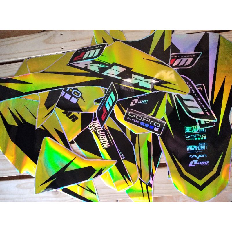 Decal Sticker KlX BF Full Chrome Hologram/Pelangi/KROM (Dtracker, KLX BF 150, KLX S)