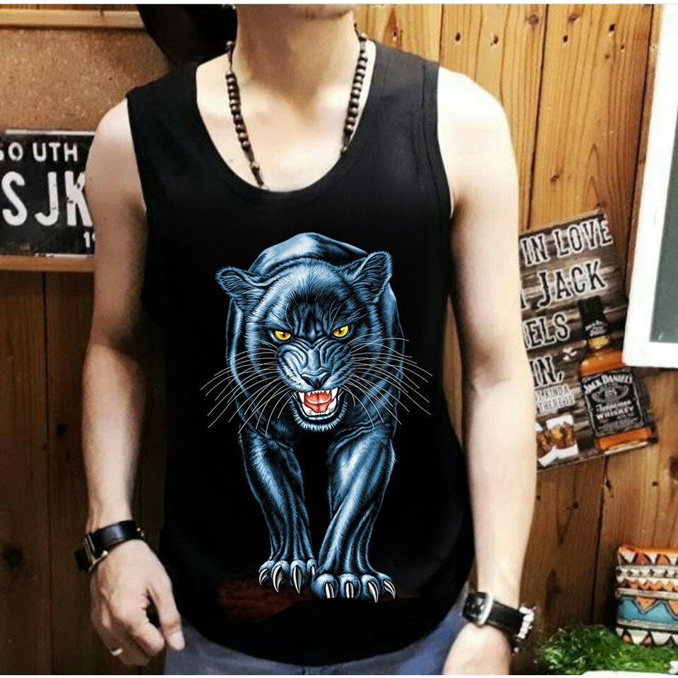 Singlet Pria Tanpa Lengan / Macan Biru / UK L-XL / Shalch Trendy