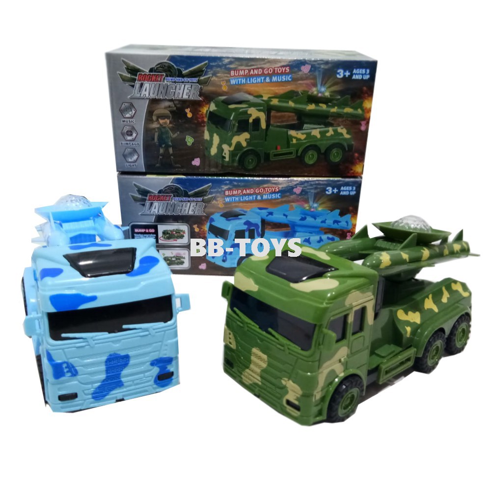 Mainan Mobil Baterai - Army Rocket Launcher Bump and Go - 2023