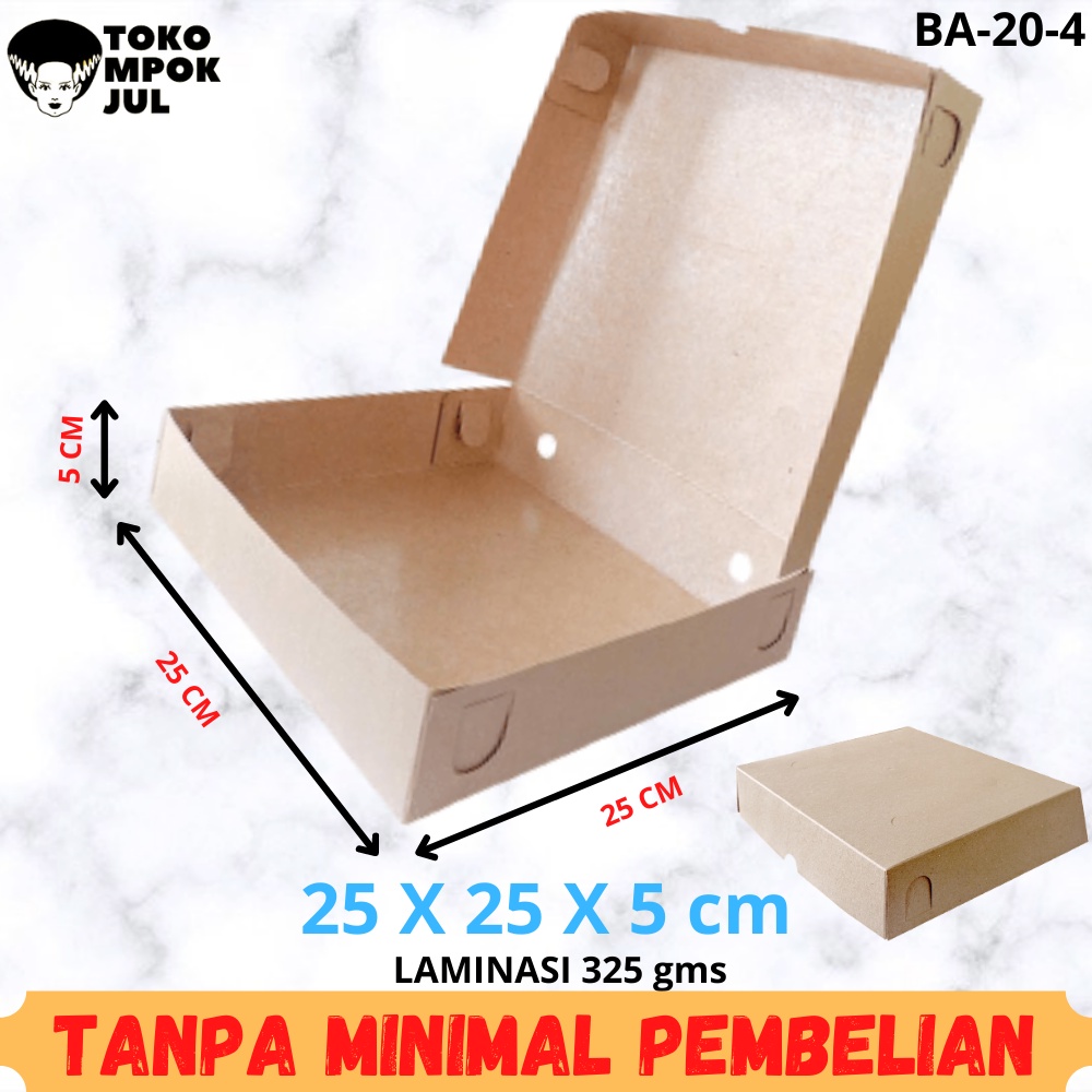 

TANPA MINIMUM - Kardus Dus Kotak Box Pizza Jumbo Kotak Brownies Bakar Panggang Roti Kue 25x25x5 cm Laminasi