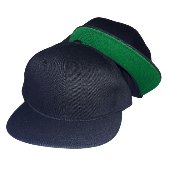 topi snapback polos hitam based hijau