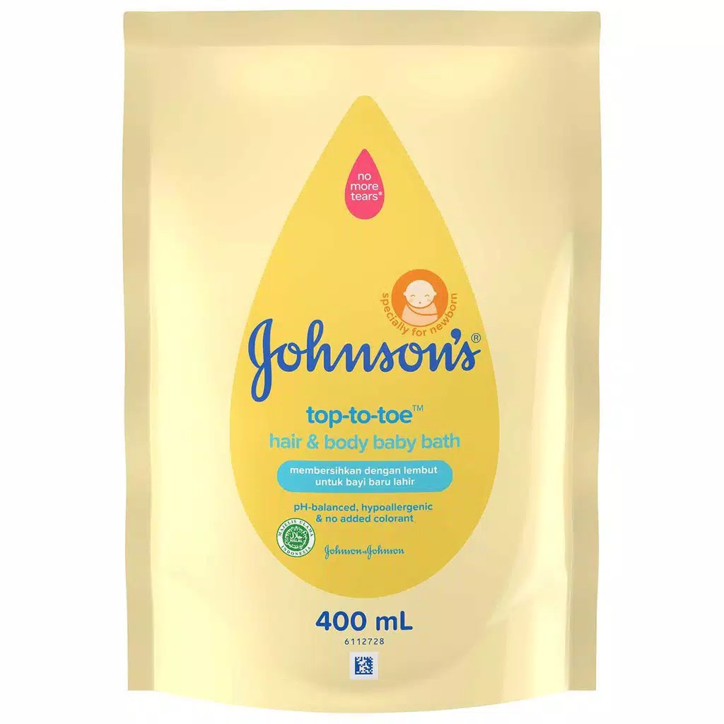 JOHNSONS Top To Toe Wash Hair &amp; Body Baby Bath 400ml