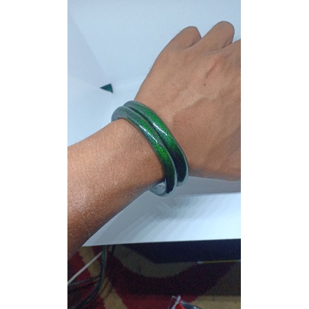 Gelang akar bahar asli tali arus hijau model C