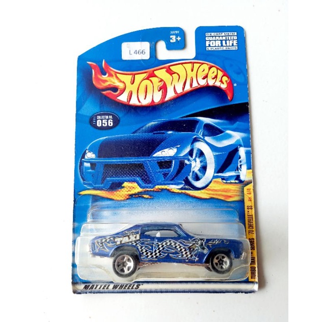 hotwheels 70 CHEVELLE SS HW TURBO TAXI SERIES blue card,card lawas COLLECTOR NO 056