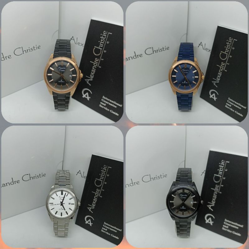 Jam Tangan Pria / Wanita Alexandre Christie 8663 AC8663 AC 8663 Tali Besi / Stainless steel