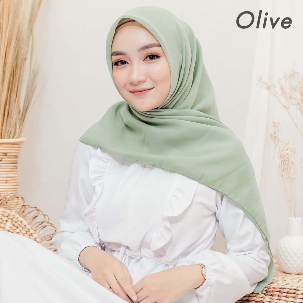 Bella Square Jilbab | Hijab Segiempat | Warna Part 2-Olive