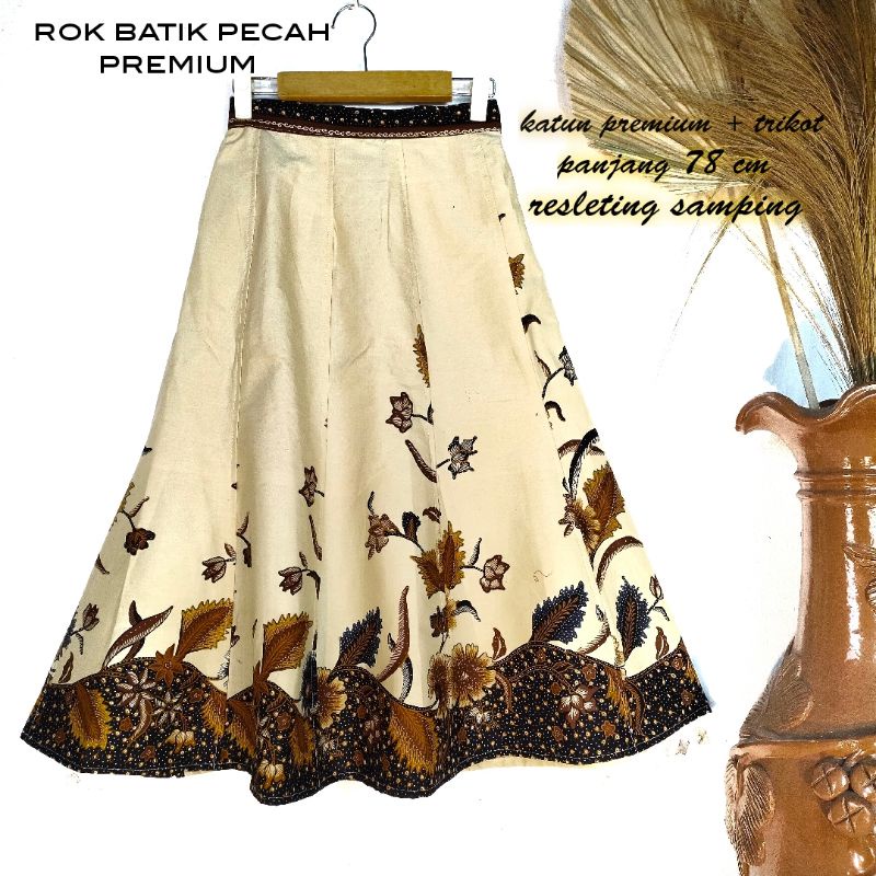 ROK BATIK 7/8 LAPIS TRIKOT / ROK BATIK MODERN / BAWAHAN BATIK / ROK BATIK PECAH / ROK BATIK JUMBO